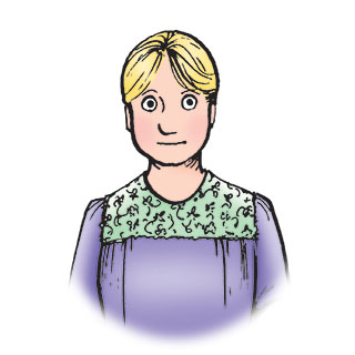 Tracey is a young white woman with short, blonde hair.